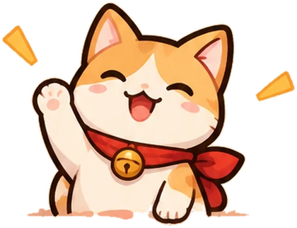 The Kanji Blitz lucky cat, ready to help you learn kanji fast